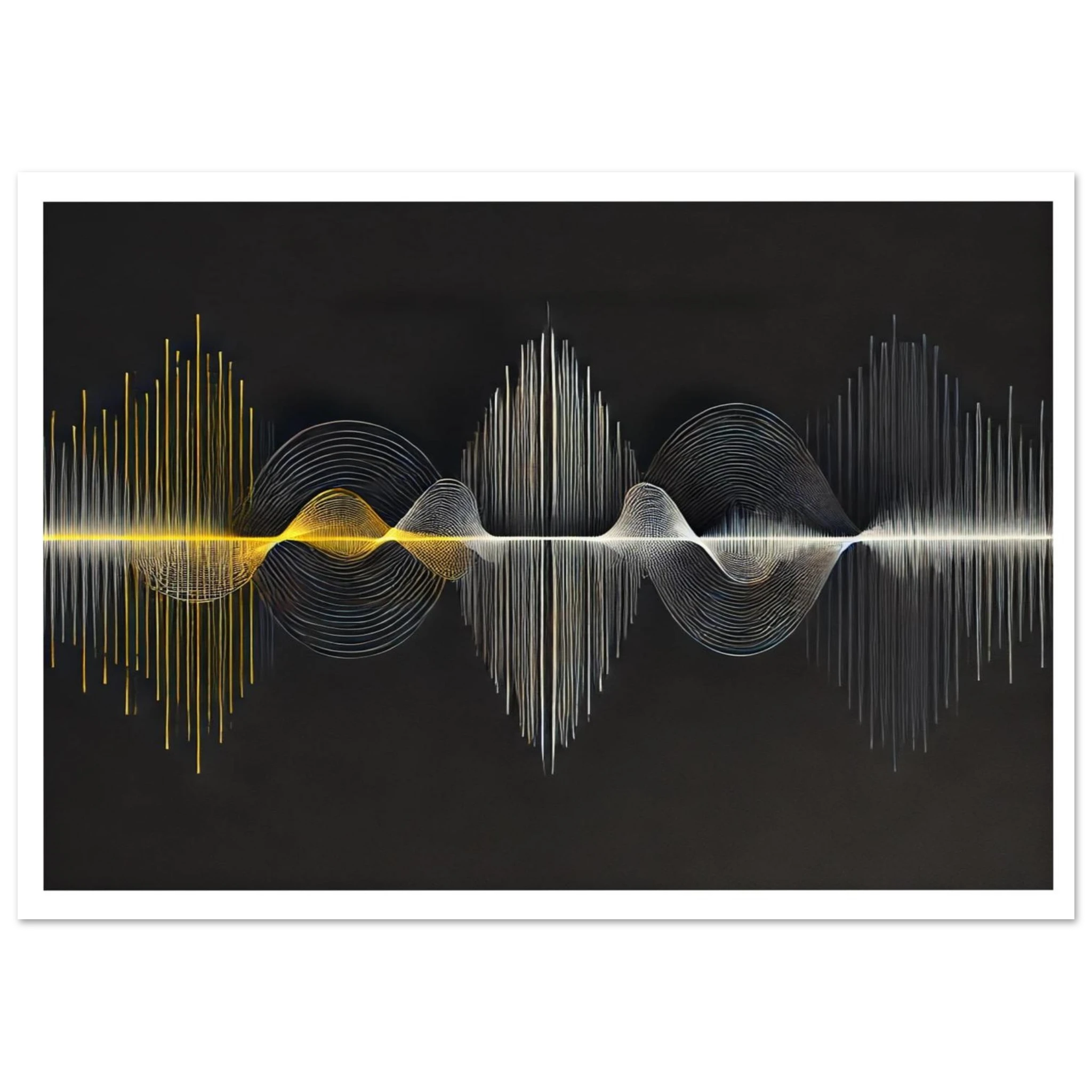 Focus Lost and Found - Left Gold - Abstract Sound Wave Print – Tim Ward Art