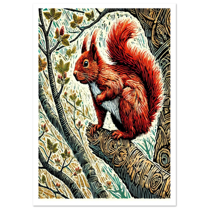 Red Squirrel in a tree