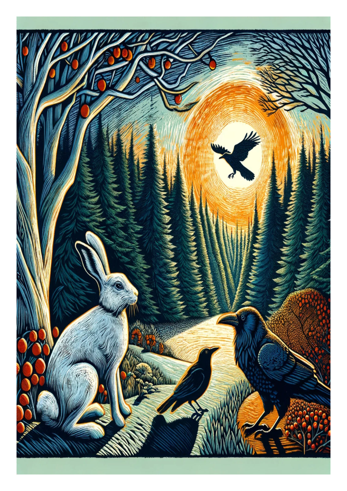 Hare, Eagle, Jackdaw and Raven