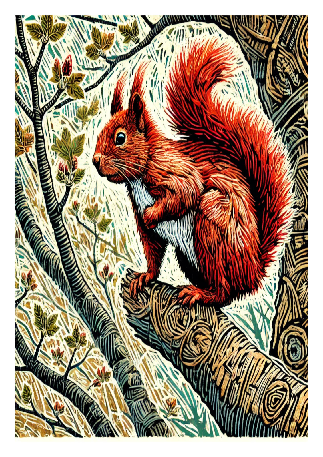 Red Squirrel in Tree